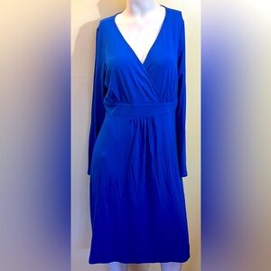 Eileen Fisher Faux Wrap, Long Sleeve Jersey Dress